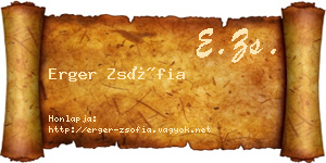 Erger Zsófia névjegykártya